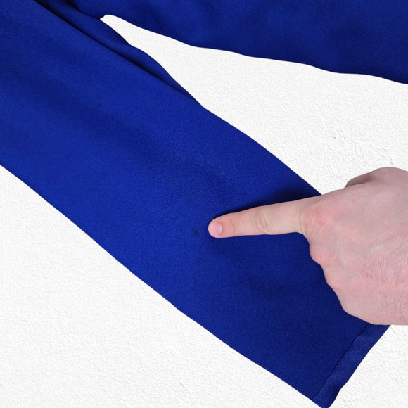 90s Vintage Cobalt Blue Knot Button Evan Picone Longline Jacket Overcoat Size 18 - Picture 2 of 7